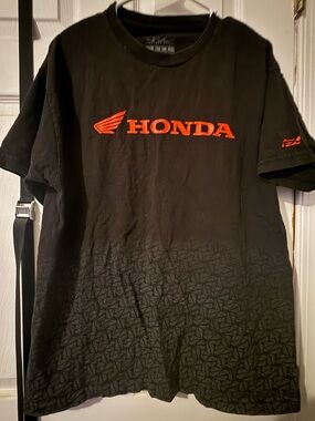 Men's Black T‑Shirt with Orange Logo